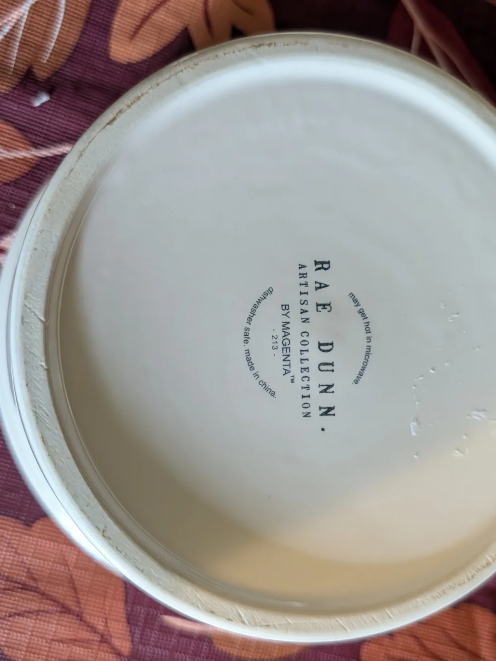 Rae Dunn White Ceramic Bowl with Black 